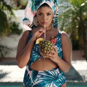 Tropical Print Cut-Out Swimsuit